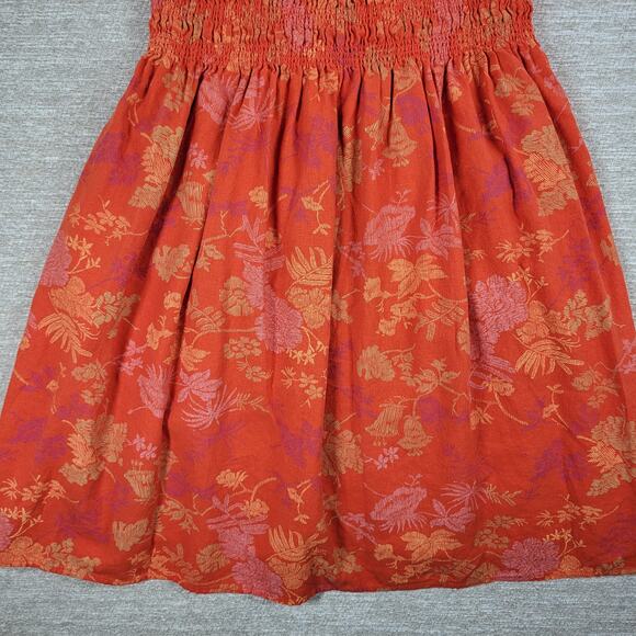 Universal Thread Dress Womens Medium Orange Smocked Top Adjustable Straps Summer - Picture 11 of 16
